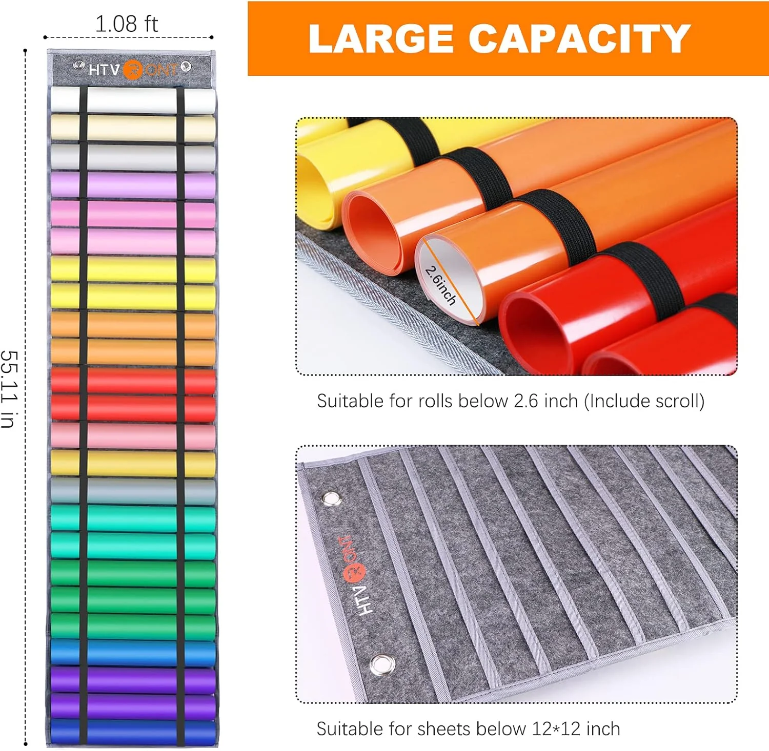 Vinyl Roll Holder - Vinyl Roll Storage with 24 Compartments - Image 4
