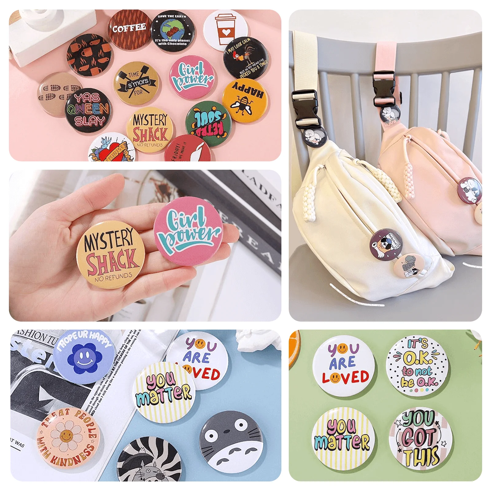 400 Pcs Metal Blank Button Supplies 58mm/2.25 inch - Image 4