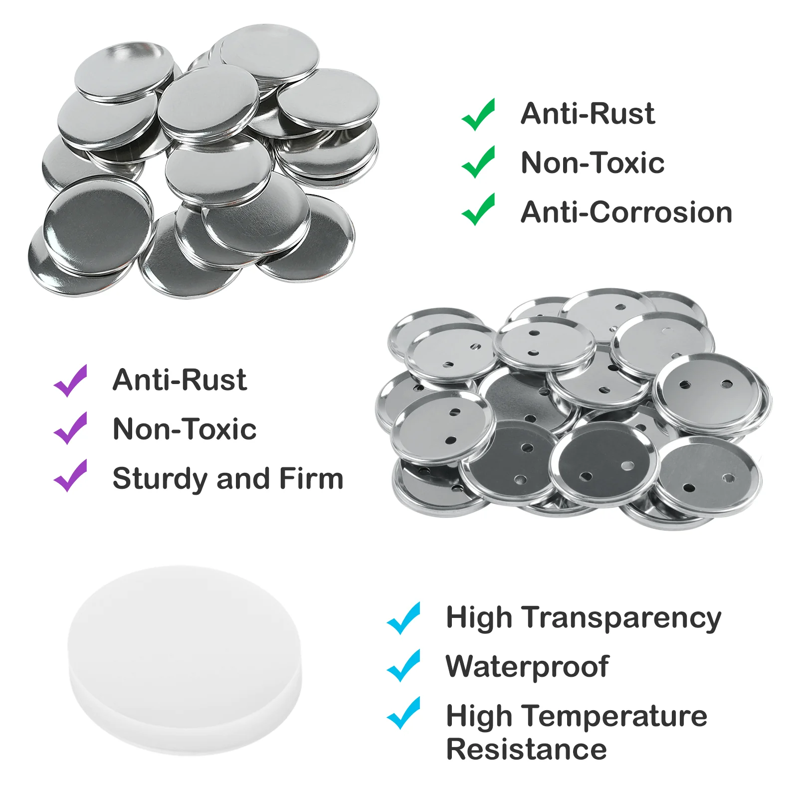 400 Pcs Metal Blank Button Supplies 58mm/2.25 inch - Image 5