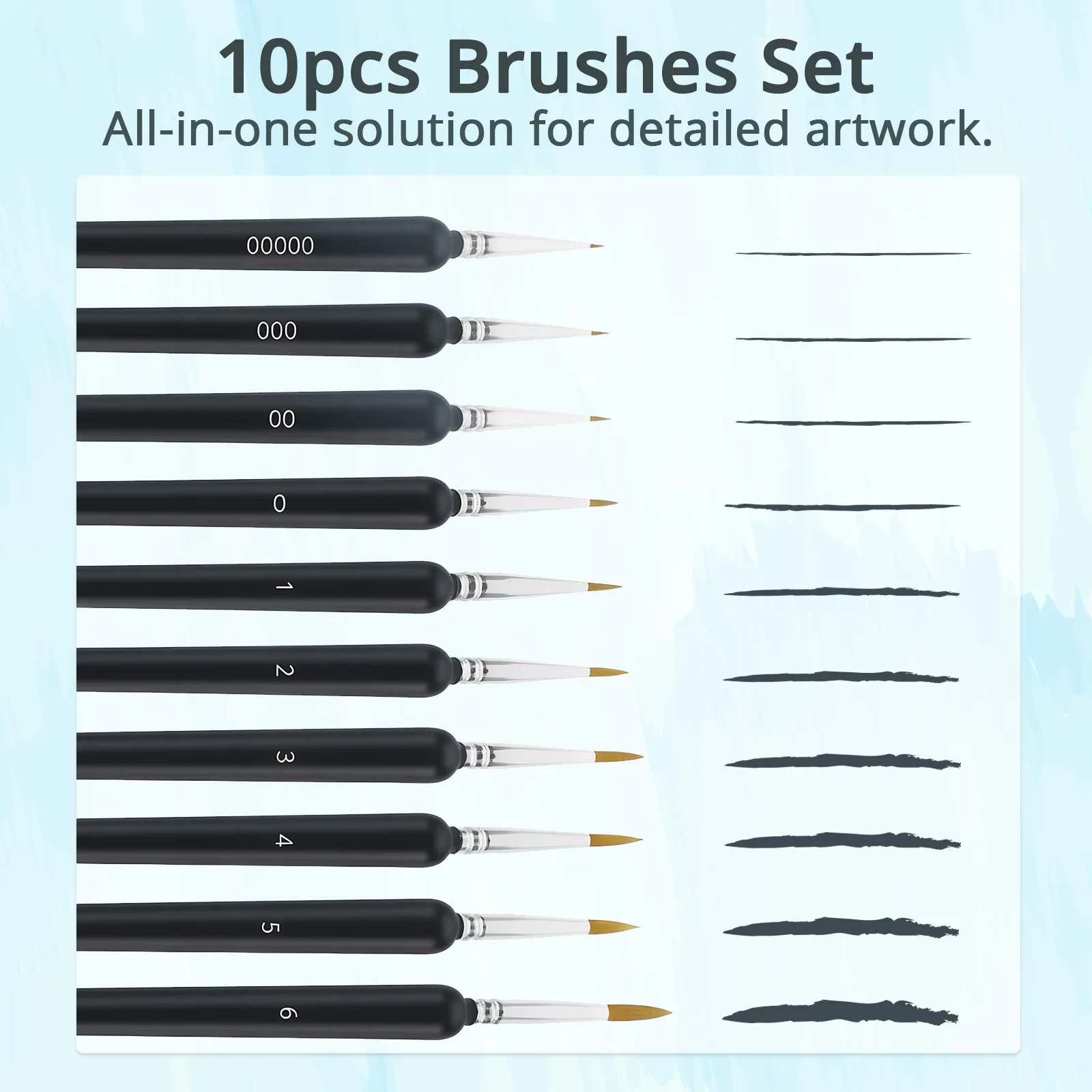 [LOKLiK iPaint] Mini Detail Paintbrush Set（10pcs） - Image 3