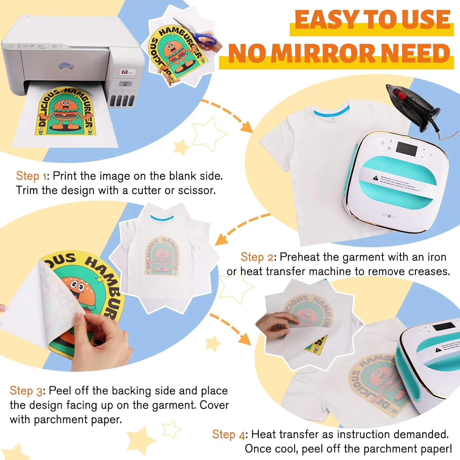 Mixed Heat Transfer Paper for Light & Dark Fabric - 8.5" X 11" 20 Pack - Image 4