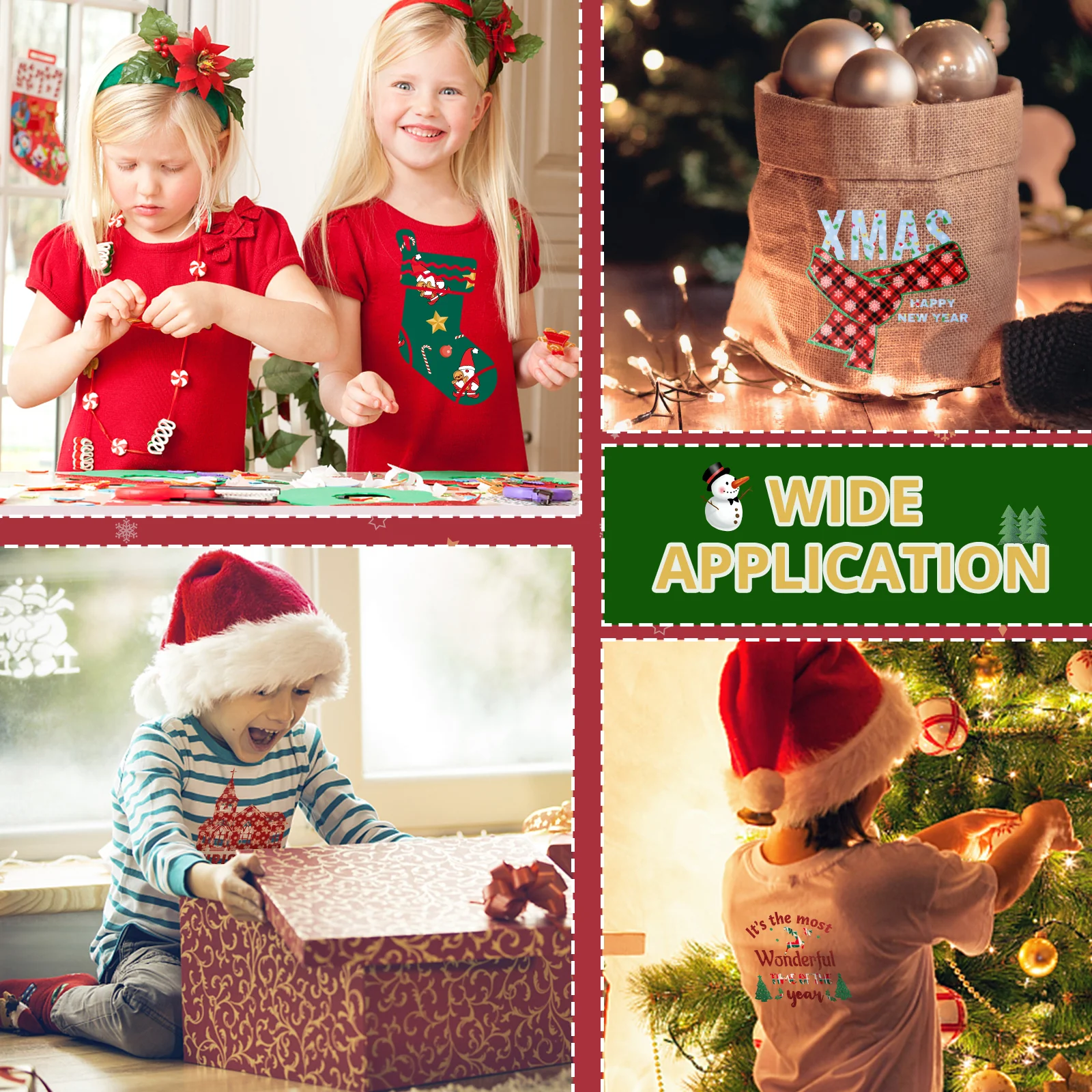 New Models Christmas Patterned Heat Transfer Vinyl Bundle - 13 Sheets 12"x10" - Image 5