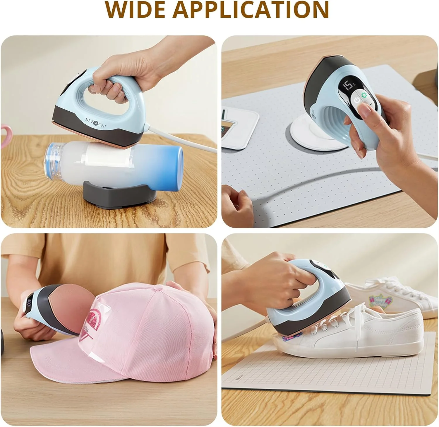 CA HTVRONT Mini3 Heat Press Machine -  For T-Shirts, Hats, Mugs,Bags - Image 3