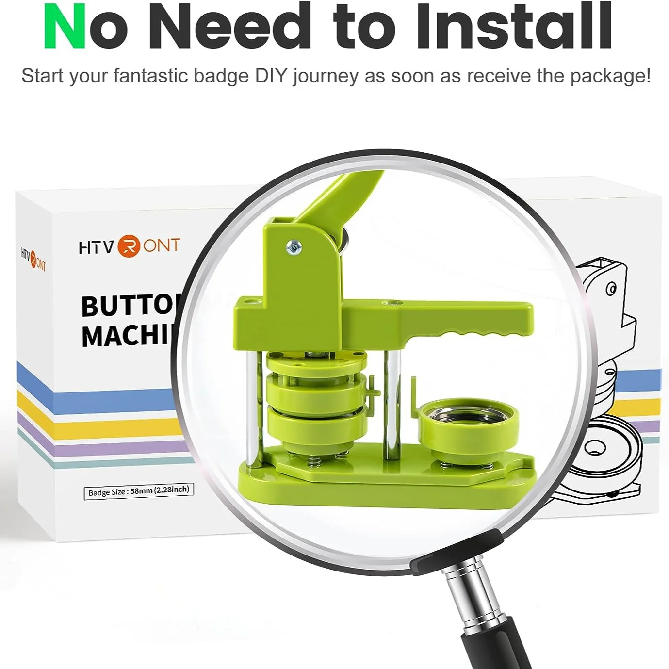 Reach a C$100 cart, you can add the Button Maker Machine for only C$29.99! HTVRONT CA Button Maker Machine 58mm with 110pcs Button Supplies - No Need to Install Pin Maker - Image 4