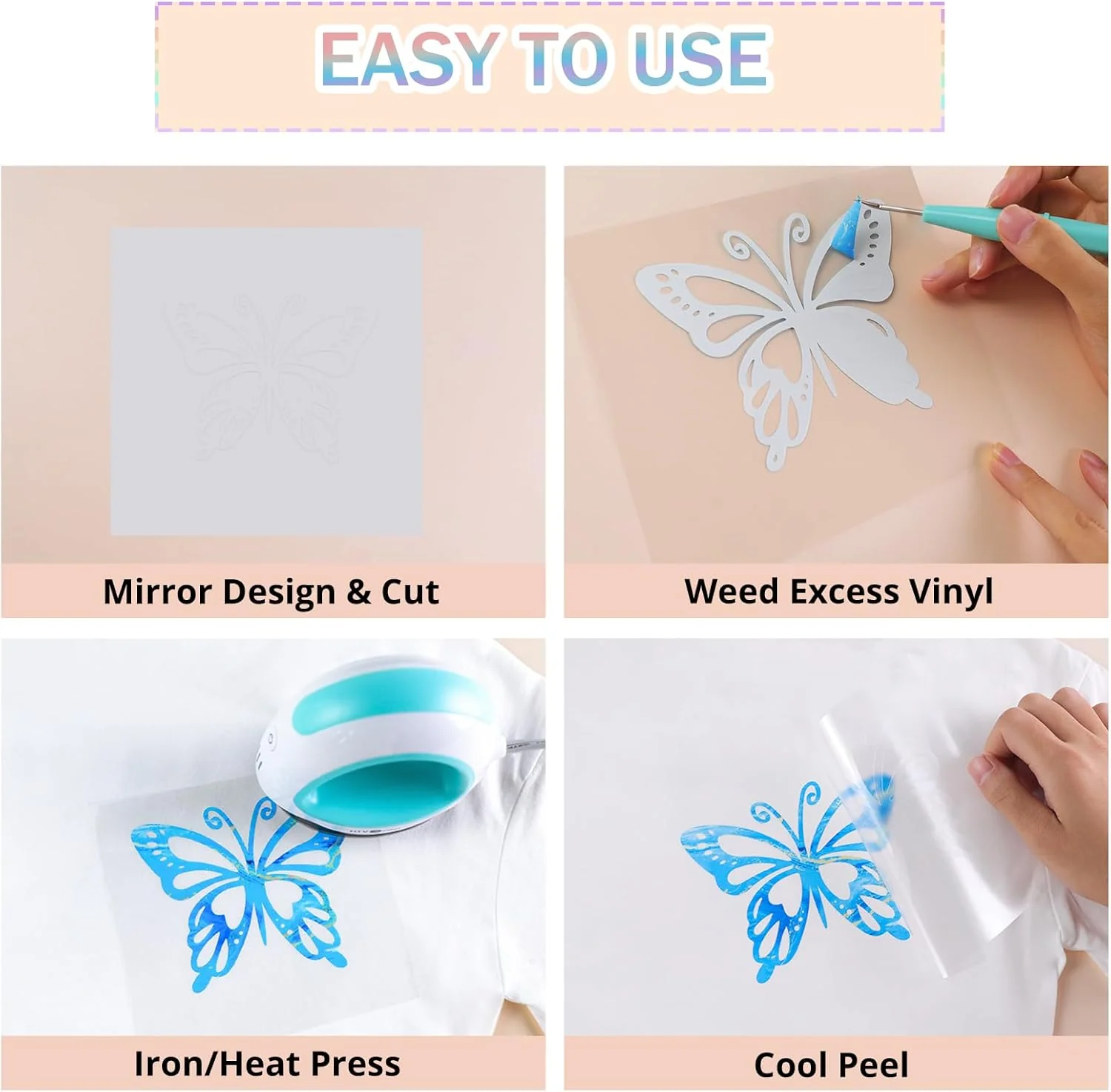 Tie Dye Heat Transfer Vinyl Roll - 12" x 8ft - Image 4