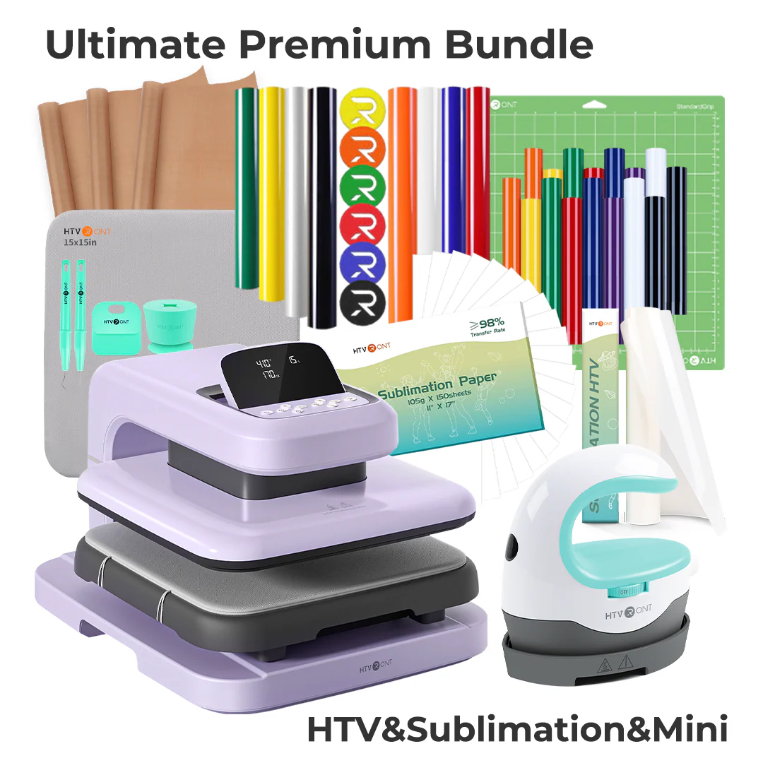 HTVRONT Auto Heat Press 2 - Digit 120V, Ultimate Premium Kit - Lavender Purple - Image 13