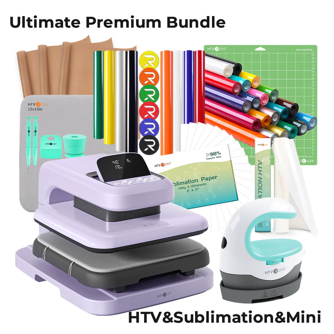 HTVRONT Auto Heat Press 2 - Digit 120V, Ultimate Premium Kit - Lavender Purple - Image 16