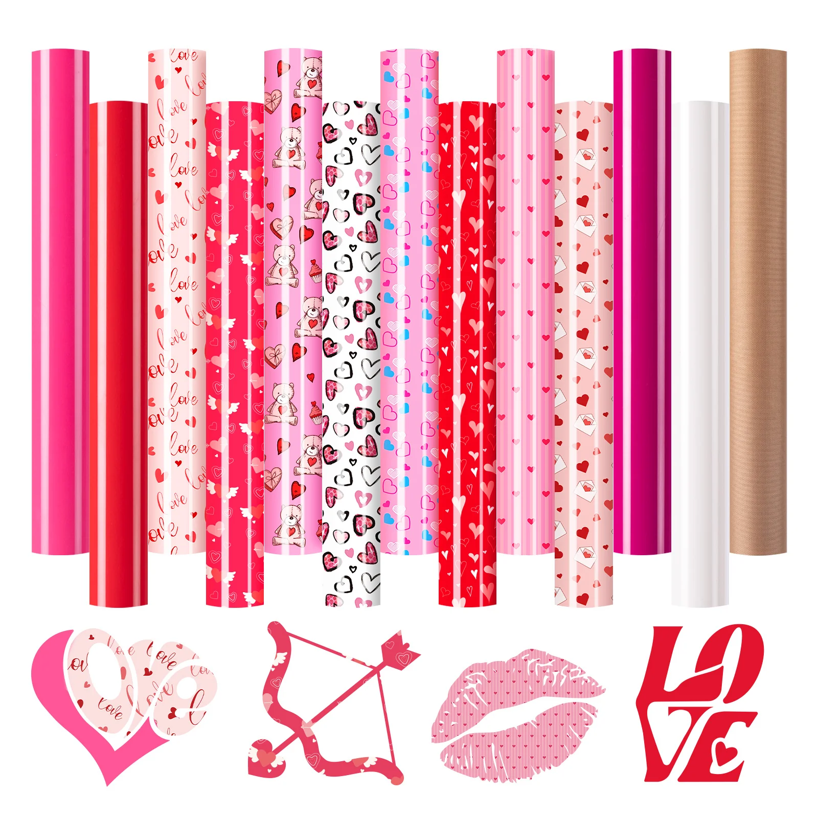 【Add 3, Pay Only 2】 Pink Series Heat Transfer Vinyl - 13 Pack Iron on Patterned HTV - 12 * 10in - Image 7
