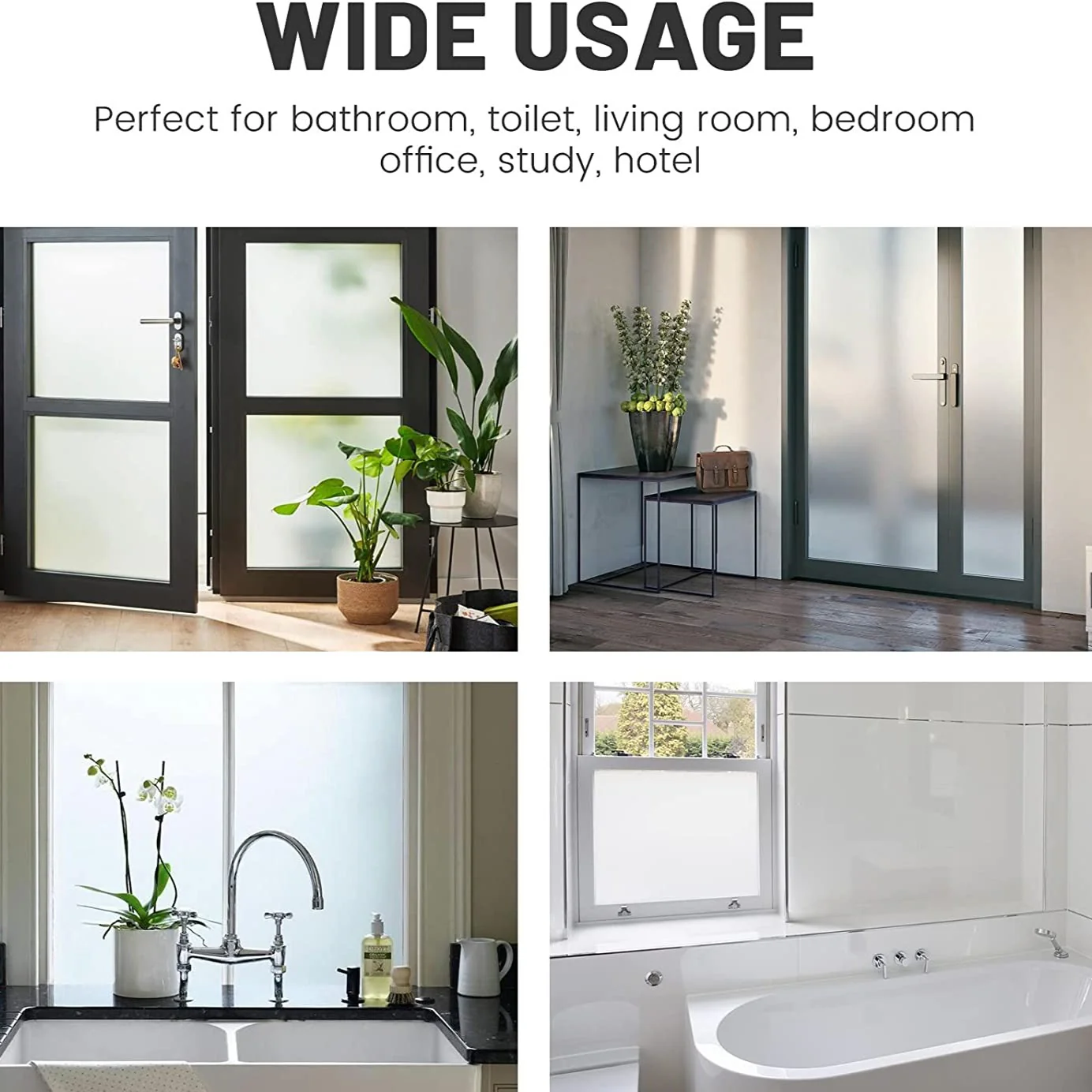 Window Privacy Film - Non Adhesive Frosted Glass (17.5"×6.5ft, Matte White) - Image 6